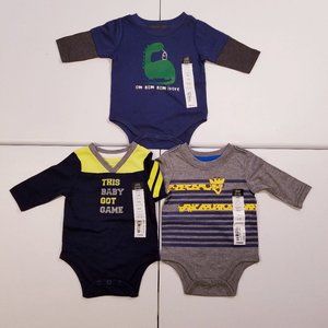 Okie Dokie 3 Long Sleeve Bodysuits Bundle